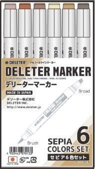 デリーターマーカー　セピア　６色セット
